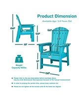 Gymax Set of 2 Kids Patio Adirondack Chair Armchair Weather Resistance Outdoor