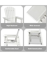 Gymax Set of 2 Kids Patio Adirondack Chair Armchair Weather Resistance Outdoor