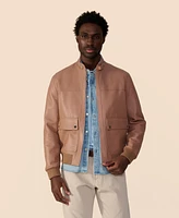Furniq Uk Men's Men s Leather Bomber Jacket, Created for Macy