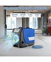 180 Ppd Commercial Dehumidifier with Pump Drain Hose and Wheels