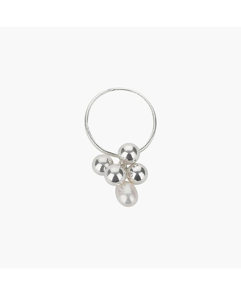 Sterling Silver Isabelle Cluster Pearl Adjustable Ring