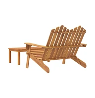 2 Piece Adirondack Patio Lounge Set Solid Wood Acacia