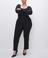 Good American Women's Never Fades Good Legs High-Rise Straight-Leg Jeans