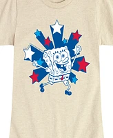 Hybrid Apparel Big Girls Sponge Bob Square Pants Americana Stars Graphic T-Shirt