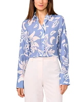 Vince Camuto Women's Floral-Print Long-Sleeve Button Blouse