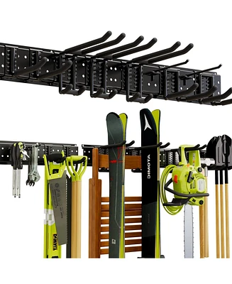Hausource 48in Garden Tool Organizer Garage Storage Rack
