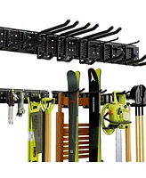 Hausource 48in Garden Tool Organizer Garage Storage Rack