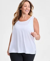Id Ideology Plus Solid Essentials Crewneck Tank Top, Created for Macy's