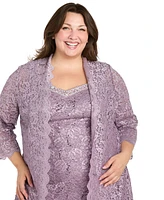 R & M Richards Plus 2-Pc. Lace Jacket Dress Set