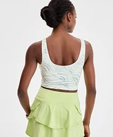 Id Ideology Women's Fluid Zebra Printed Cropped Tank Top, Exclusively at Macy's