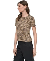 Dkny Jeans Women's Cheetah-Print Short-Sleeve T-Shirt - JFW
