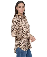 Dkny Jeans Women's Classic-Fit Button-Front Long-Sleeve Blouse - L3Z
