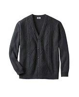 KingSize Big & Tall Shoreman's Cardigan Cable Knit Sweater