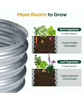 Aoodor Galvanized Raised Garden Bed Kit, 59''(L) x 23.62''(W) x11.81''(H) Outdoor Garden Planter Oval Large Boxes for Vegetables, Flowers, Herbs