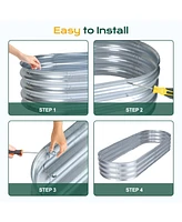 Aoodor Galvanized Raised Garden Bed Kit, 70.87''(L) x 23.62''(W) x11.81''(H) Outdoor Garden Planter Oval Large Boxes for Vegetables, Flowers, Herbs