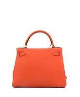 Pre-Owned Hermes Kelly 28 Handbag Orange Togo with Gold Hardware