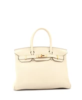 Pre-Owned Hermes Birkin 30 Handbag Light Togo with Rose Gold Hardware