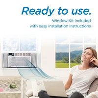 Black+Decker Window Air Conditioner 8,000 Btu, Ac Window Unit Cools Up to 350 Square Feet, Window Ac Unit with Remote Control, 3 Cooling Speeds and Fa