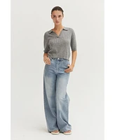Crescent Women's Saman Pointelle Knit Top