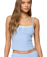 Edikted Women's Olena Lacey Henley Tank Top