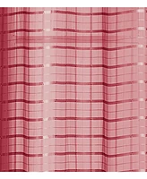 Kate Aurora 2 Piece Red Plaid Grommet Top Sheer Window Curtain Panels