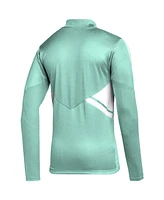 Men's adidas Mint La Galaxy Quarter-Zip Aeroready Training Top