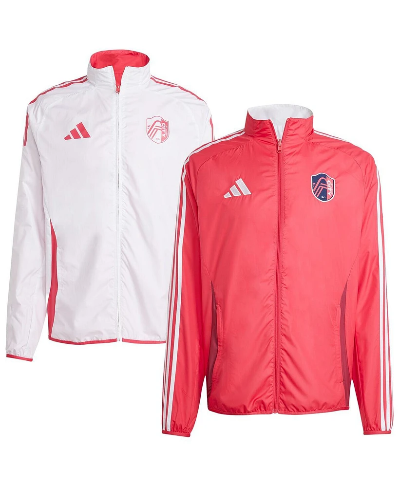 Adidas Men's Red/White St. Louis City Sc 2025 Anthem Reversible Full-Zip Jacket