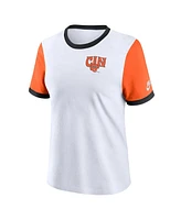 Nike Women's White Cincinnati Bengals Rewind Ringer Tri-Blend T-Shirt
