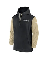 Nike Men's Black/Gold New Orleans Saints 2024/25 Sideline Pre-Game Player 1/2-Zip Hoodie