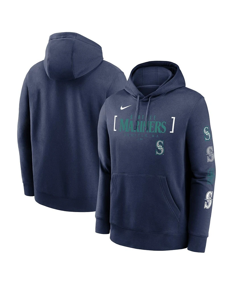 Nike Men's Navy Seattle Mariners Club Stack Pullover Hoodie