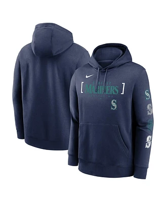 Nike Men's Navy Seattle Mariners Club Stack Pullover Hoodie