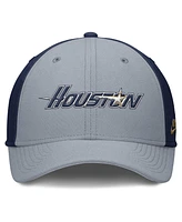 Nike Men's Gray/Navy Houston Astros Rise Swoosh Performance Flex Hat