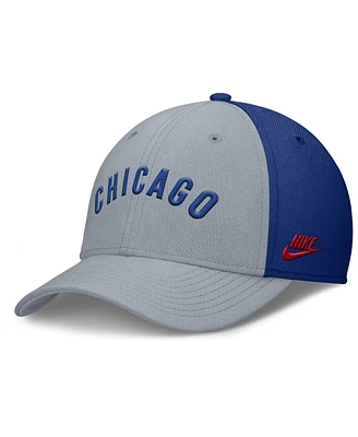 Nike Men's Gray/Royal Chicago Cubs Rise Swoosh Performance Flex Hat