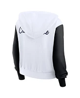 Nike Women's White Alabama Crimson Tide Cropped Beyond Capability Color-Block Script Full-Zip Hoodie