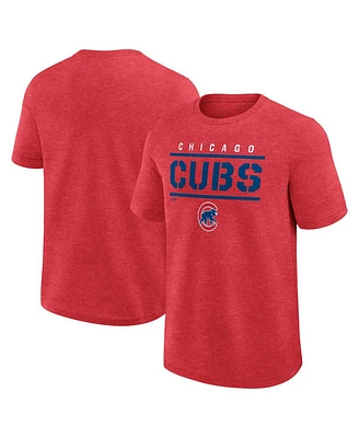 Fanatics Men's Heather Red Chicago Cubs Top Notch T-Shirt