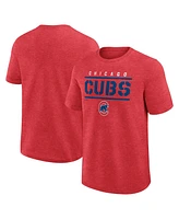 Fanatics Men's Heather Red Chicago Cubs Top Notch T-Shirt