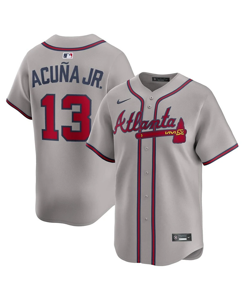 Nike Men's Ronald Acuna Jr. Gray Atlanta Braves Road Limited Player Jersey