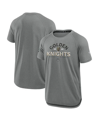 Fanatics Men's Heather Gray Vegas Golden Knights 2025 Stanley Cup Playoffs Authentic Pro Rink Performance T-Shirt
