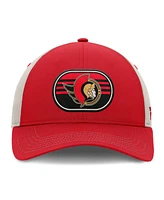 Fanatics Men's Red/Gray Ottawa Senators 2025 Stanley Cup Playoffs Locker Room Trucker Adjustable Hat