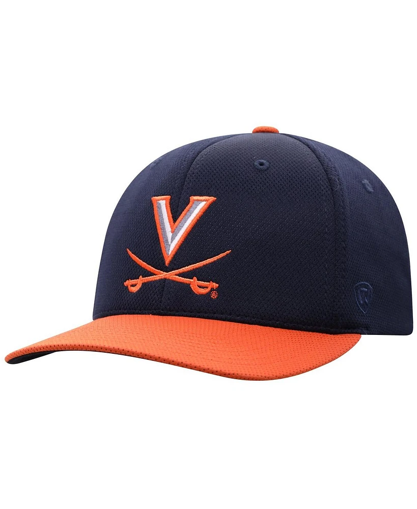 Top of the World Men's True Navy/Orange Virginia Cavaliers Reflex Two-Tone Flex Hat
