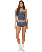 Edikted Women's Isela Contrast Pointelle Shorts