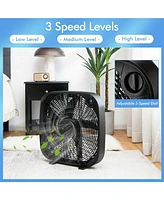 20 Inch Box Portable Floor Fan with 3 Speed Settings and Knob Control