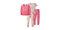 Gerber Toddler Girls 4-Piece Snug Fit Cotton Pajamas, Deer, 5T
