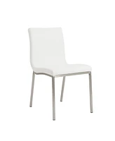 Upholstered Leather Dining Chairs Set of 2 with Supportive Backrest for Room