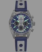 Abingdon Co. Women's Jordan Chronograph Multifunctional Cobra Blue Leather Strap Watch, 40mm