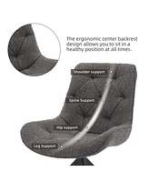 Dyhome Swivel Dining Chairs, Boucle Upholstered Accent Chairs Living Room Desk Office Arm Chair