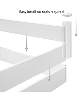 4' x 4' x 12" White Vinyl Raised Garden Bed with Grid, Above Ground Planter Box