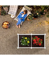 3' x 6' x 12" White Vinyl Raised Garden Bed, Above Ground Planter Box