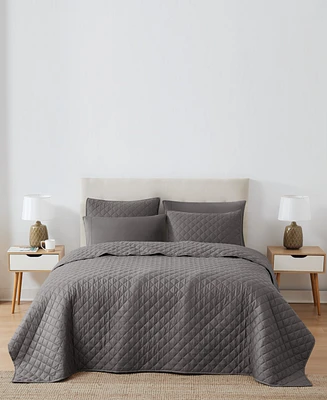 Cannon Oversized Cotton Percale 3-Pc. Quilt Set