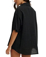 Cotton On Women's The Essential Short-Sleeve Beach Shirt